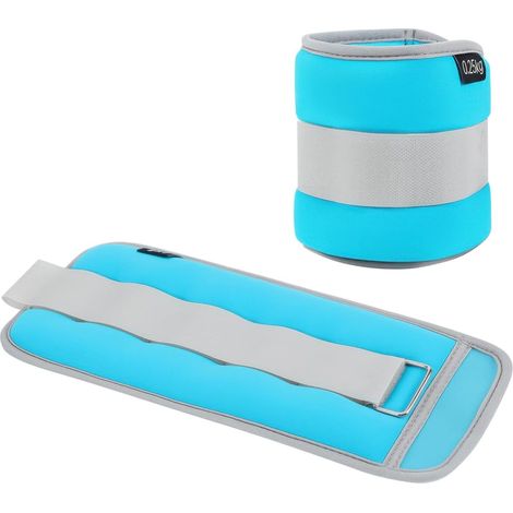 Lot de 2 Poids pour Cheville, 0.25kg Poids de Poignet, pour Gymnastique Exercice, Jogging, Marche, L'aérobic, Exercices de Danse, Débutants, Pour les Mains et les Pieds, pour Femmes Hommes (Bleu)