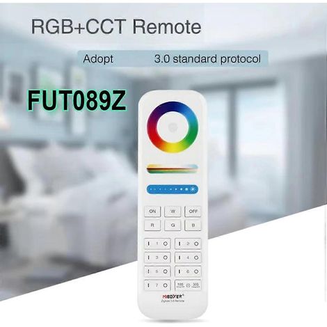 Le contrôleur intelligent MiBOXER à 7 zones, équipé d'une télécommande FUT089Z RGB+CCT, est adapté aux ampoules et bandes LED Zigbee 3.0 dans les environnements domestiques/commerciaux. (1/5)