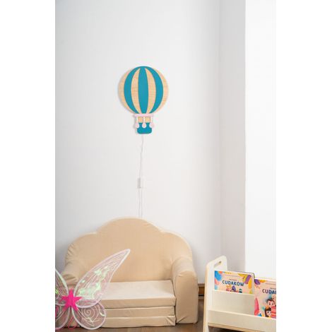 Lampada a forma di mongolfiera in legno per la cameretta dei bambini - lampada da notte per bambini - tupti.lights (1/5)