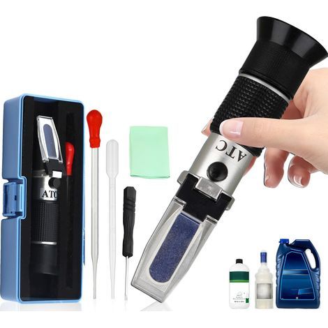 4-in-1 Refractometer, Antifreeze Glycol Measurement, Water Disc Freezing Point Measurement, AdBlue Concentration Measurement, Battery Acid Measurement (1/5)
