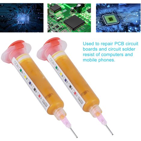 Lot de 5 vernis épargne UV jaunes, pour circuits imprimés BGA et PCB (1/5)