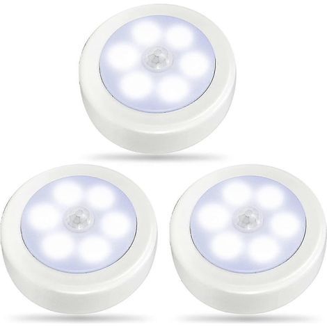 Juego de 3 luces de interior con sensor de movimiento, luces LED para armario, luces nocturnas a pilas, luces para armarios a pilas, barras de luz de pared inalámbricas (1/5)