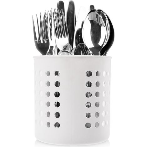 Panier pratique blanc pour couverts et ustensiles de cuisine (1/5)