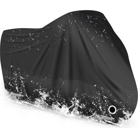 Housse de Protection Moto Imperméable 190T – Anti-Poussière, Anti-UV, Résistante à la Pluie et au Vent – Couverture Extérieure Noire (1/5)