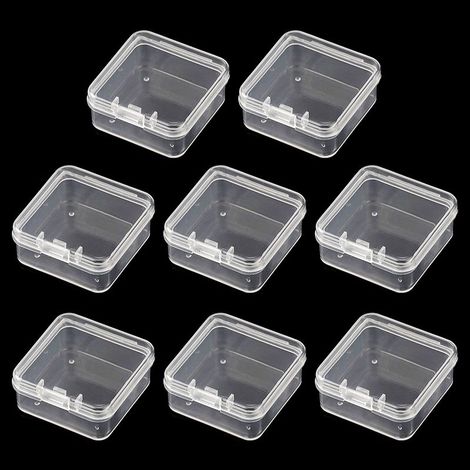 Lot de 8 boîtes de rangement transparentes en plastique pour perles, cartes et accessoires de loisirs créatifs. (1/5)