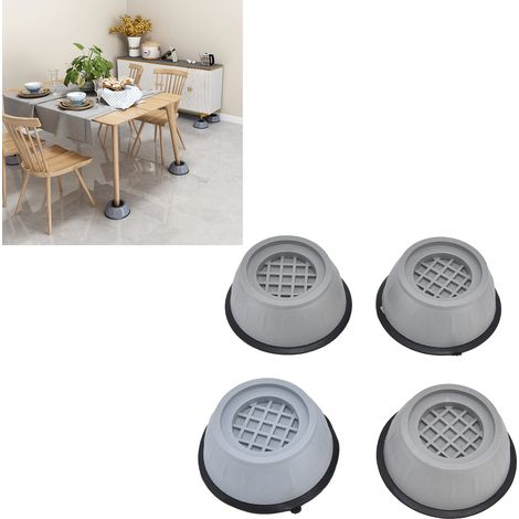 Waschmaschinenhalterung – 4 vibrationsdämpfende, rutschfeste und geräuschreduzierende Keile für Kühlschrank und Trockner – 9 cm Durchmesser – ABS-Material – Für Tisch und Sockel (1/5)