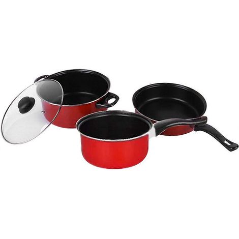 Set di 3 pezzi composto da padella antiaderente e pentolino per il latte, utensili da cucina multifunzionali per la casayux (1/4)