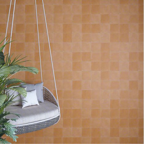 Carrelage effet carreau ciment uni Pop Tile Sixties 15x15cm (8 couleurs) 15x15cm Marron clair - Satiné - boîte de 1 m2 15x15 cm Marron clair - Satiné (1/2)
