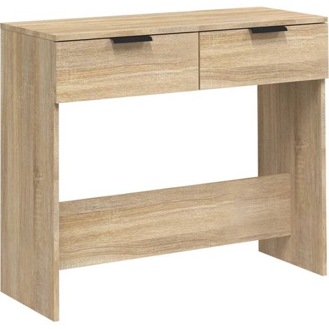 Meuble d'entrée table console design élégant avec tiroirs 90 x 36 x 75 cm bois d'ingénierie marron DEC031968 (1/5)