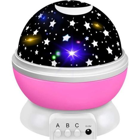 Veilleuse Projecteur Etoile - Rotation 360° - 9 Modes Lumineux - USB ou Piles AAA - 13 x 13 x 14,5 cm (1/4)