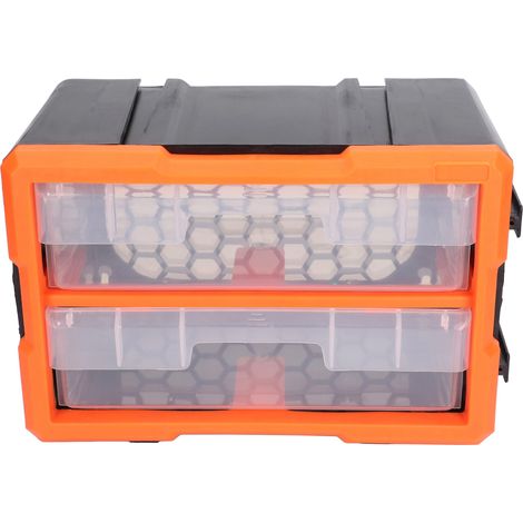 Coffret de Rangement 2 Tiroirs Boîte à Outils Grande Capacité Boîte de Stockage pour Vis et Pièces (1/5)