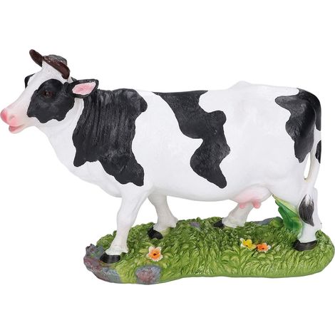 Figurines de vache Statue d'animaux miniatures pour décoration jardin bureau Modèle bétail Résine (1/3)