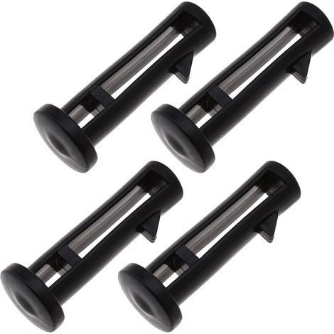 Lot de 4 charnières en plastique noir pour couvercle de poubelle à roulettes de 240 L - 60 mm x 15 mm (1/5)