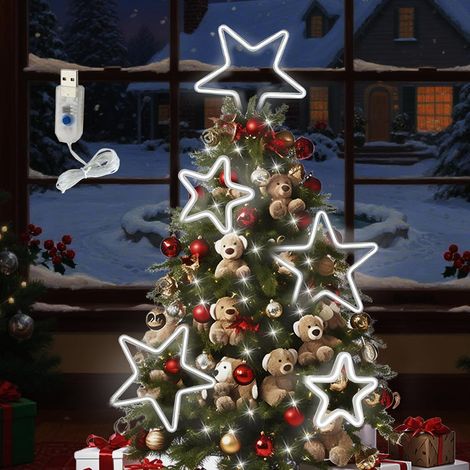 Guirlande Lumineuse de Noel Étoile, Décoration Noël Guirlande Lumineuse 2M (1/5)