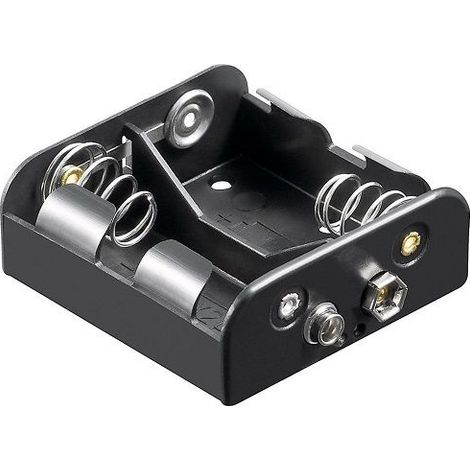 Portapilas para 2 pilas FR14-HR14-LR14  Negro