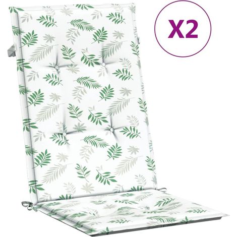 Coussins de chaise à dossier haut lot de 2 modèle de feuille (1/5)