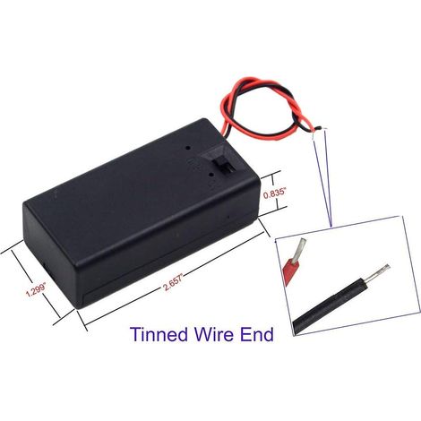 Caja de almacenamiento de baterías de 9 V de 6 piezas con interruptor de encendido/apagado y tapa, paquete de 6 soportes para cables de conexión de baterías de 9 V, cable de conexión a presión, tipo I