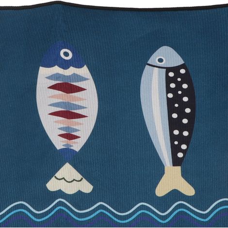 Rutschfeste Küchenmatte 40 x 120 cm, Eingangsmatte für Bad, WC, Schlafzimmer, länglicher, fischförmiger Teppich, rutschfest, waschbar, Badezimmermatte (1/5)
