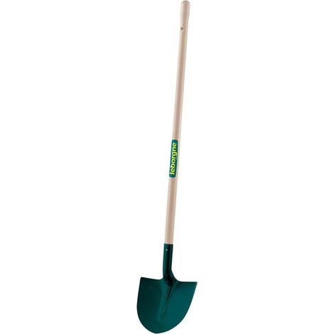 Leborgne – Pelle ronde tôle 27 cm – Manche bois certifié PEFC 100% 130 cm – Acier trempé pour résistance à l'usure