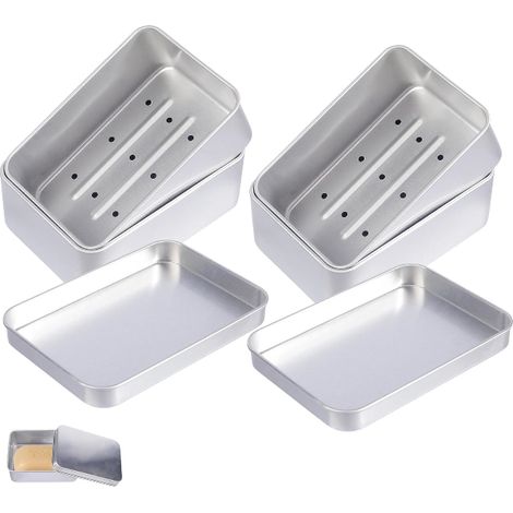 2 Pièces Boîte à Savon en Aluminium, Boîte à Savon avec Égouttoir, Boite Savon de Voyage, Porte Savons Amovible, Wasserdicht und Rostfrei (1/5)