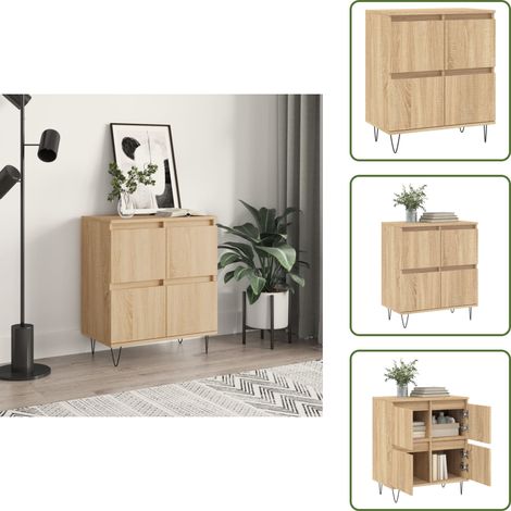 Sideboard Sonoma-Eiche 60x35x70 cm Holzwerkstoff - Schreibtisch - Wohnzimmermöbel - Sideboard - Holz Sideboard - Eichefarben (1/5)