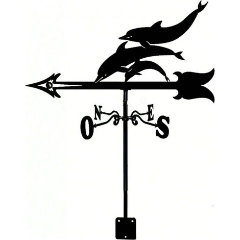 Girouettes de jardin en métal résistant – Lot de 4 requins décoratifs pour toit, cour ou extérieur – Dtian (1/5)