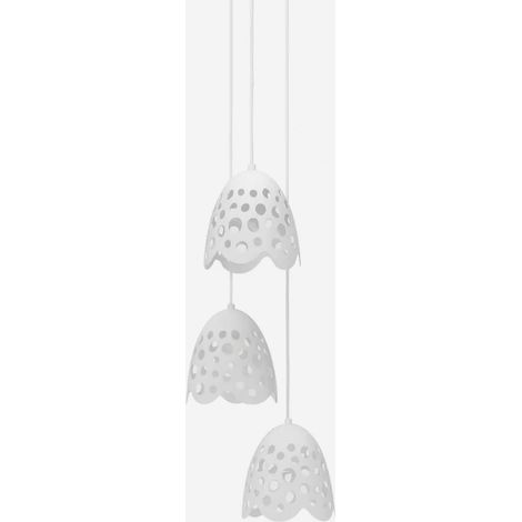 Lampada a sospensione design in metallo traforato Luna - Bianco (1/3)