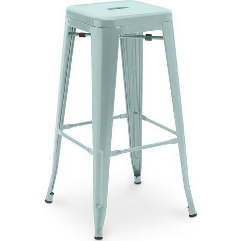 Tabouret de bar - Design industriel - 76cm - Nouvelle édition- Stylix Vert pâle