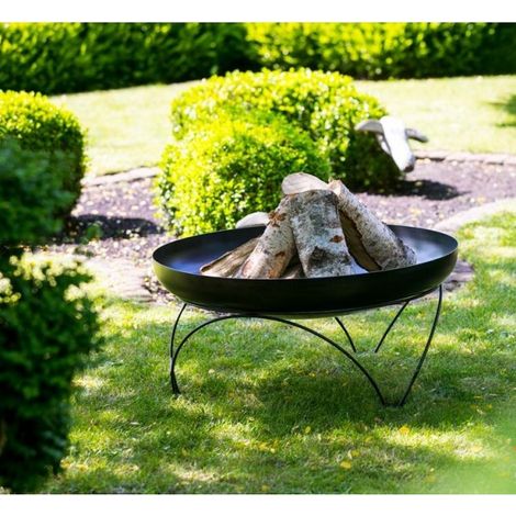 Brasero de jardin VILANY en acier-Ø 60cm-Acier naturel---Acier naturel (1/4)