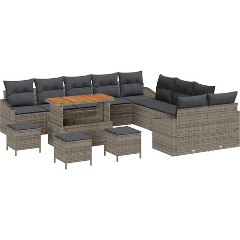Maison Exclusive - Gartensofa-set mit Kissen mit Speicher 13 pcs