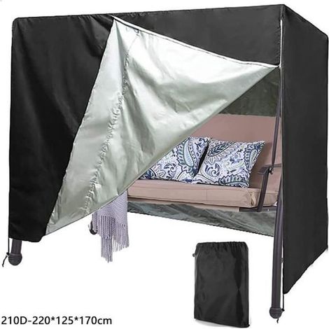 Housse de Protection pour Balancelle de Jardin 3 Places, 210D Oxford Imperméable Bâche de Balancelle, 220 x 170 x 125cm (1/4)