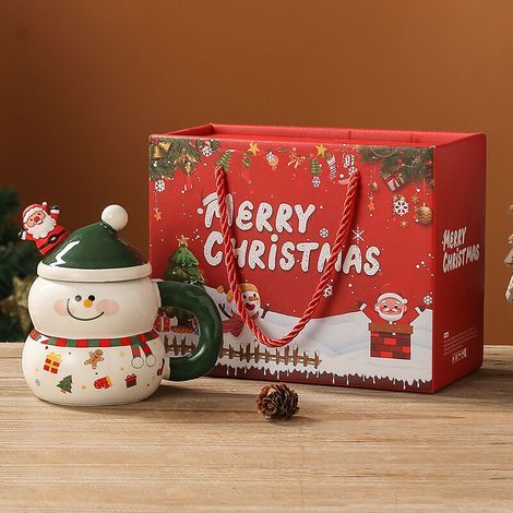 Tazza da caffè da 385 ml con manico, tazza natalizia, tazza da tè, tazza da caffè originale per uomo e donna, ufficio, lavoro, decorazione per la cucina e regalo per le feste (1/3)