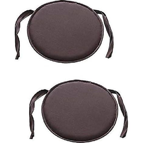 lot De 2 (caf)coussins Rembourrs Pour Chaise De Jardin Avec Attaches 38 X 38 Cm (1/4)