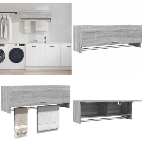 Kleiderschrank Grau Sonoma 100x32,5x35 cm Holzwerkstoff - Kleiderschrank - Grau Sonoma - Holzschrank - Wandregal - Stauraum - Home & Living (1/5)
