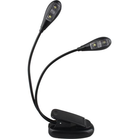 MINKUROW Lámpara De Escritorio Portátil De Doble Cabezal Con 2 Brazos Flexibles De Cuello De Cisne 4 Led Con Clip, Cuidado De Los Ojos, Abrazadera Flexible Viene Con Cable Usb, Ideal Para Escritorios, (1/5)