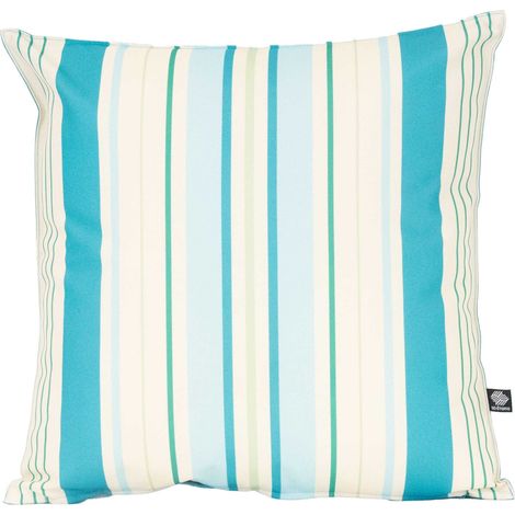 Coussin extérieur rayé Turquoise 45x45 cm