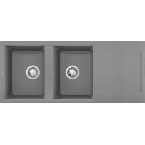 Lavello Elleci Incasso 2 vasche 116x50 Easy 500 Metaltek Grigio Titanium LMY50073 (1/3)