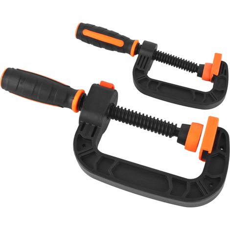 C-Klemmen, 2 Stück, 2 Zoll/3 Zoll, verstellbar, Schnellverschluss, rutschfest, ergonomisch, für Schreinerarbeiten und Heimwerkerprojekte. (1/5)