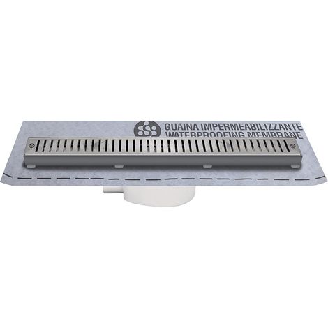 CANALETTA PER DOCCIA CON GRIGLIA cm 55 x 5,2 x 5 + 55 x 4,6 x 3,3