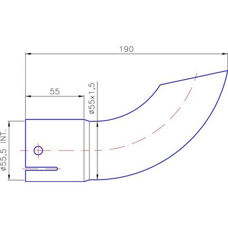Pezzo term. scarico ø55mm UNIVERSALE EX901055