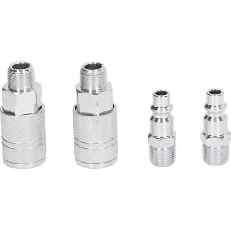 Raccordements pour tuyau d'air : 2 raccords externes, 2 bouchons externes 3/8 pouce NPT, compresseur d'air industriel, raccord rapide (1/4)