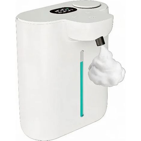 Distributeur de savon automatique (mousse blanche) 500 ml, 9 niveaux de pression, écran HD, étanche IPX5, rechargeable, lave-vaisselle mains sans contact (1/5)