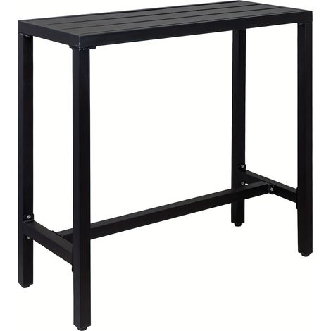 Table de bar de patio en fer noir de 101,6 cm (40 po) avec bouton de réglage (1/5)