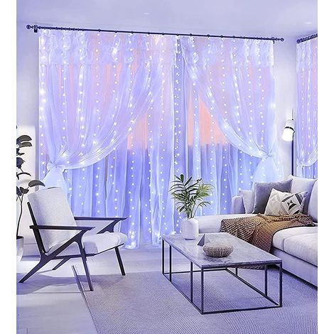 LED String Fairy Lights 3Mx3M Controller Window Curtain Wedding Decor Cool White (1/3)