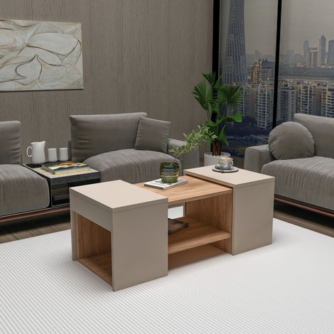Mesa de Centro Usseglio, un Compartimento, Forma Rectangular, Tapa Marrón, 100x40x37h cm Roble Marrón (1/5)