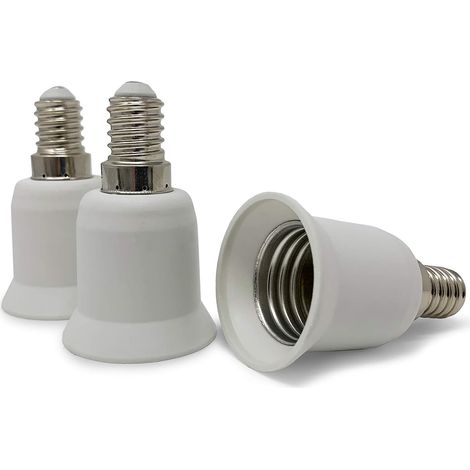 LED Lot de 3 adaptateurs de culot de lampe - Blanc - Culot E14 vers culot E27 - Adaptateur de douille pour ampoules LED halogènes à basse consommation (1/5)