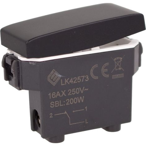 Deviatore 1P 16A Colore Nero Compatibile Con Bticino Living e Vimar Plana