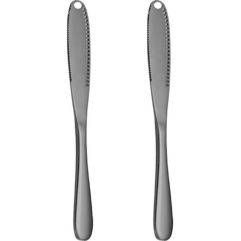 Ensemble d'ustensiles à fromage 2 pièces : spatule, couteau, beurre crémeux, râpe et façonneur à fromage à revêtement noir magique. Roulez votre fromage avec… (1/5)