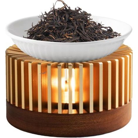 Bruleur Bougie en Céramique, Brûleur Fondant Cire Parfumée, Réchaud pour Théière avec Porte-Bougie, Brûleurs À Huile Essentielle, Diffuseur Huile Essentielle, pour Décoration Maison, Bureau (1/5)