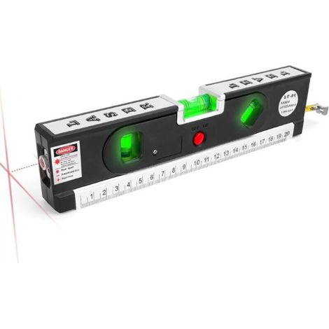 Niveau Laser - 3 Modes Point Ligne Réticule - Magnétique - Niveau Torpille À Bulles LED 45° 90° 180° - Pour Travaux De Bâtiment Et Décoration - 1 Pièce (1/5)